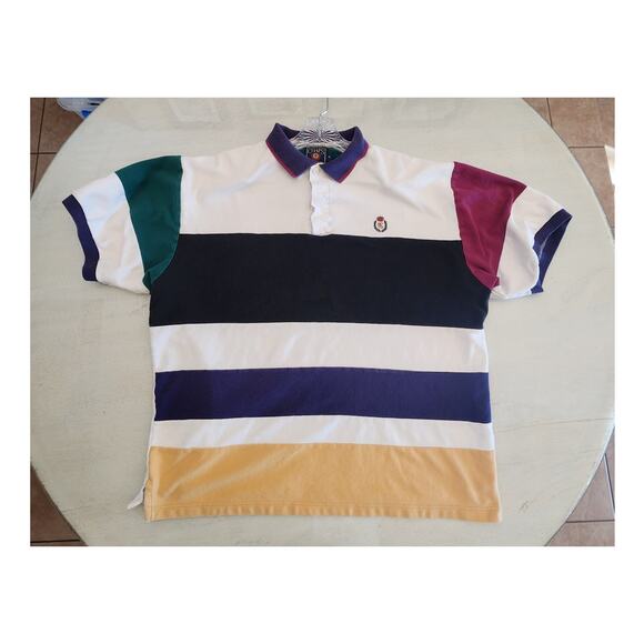 CHAPS Ralph Lauren Men's Polo Shirt SZ XL Stripes 90's - Picture 3 of 11